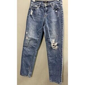 Judy Blue Jeans Womens sz 5/27 Appetite for Destruction Distressed Mid Rise Slim